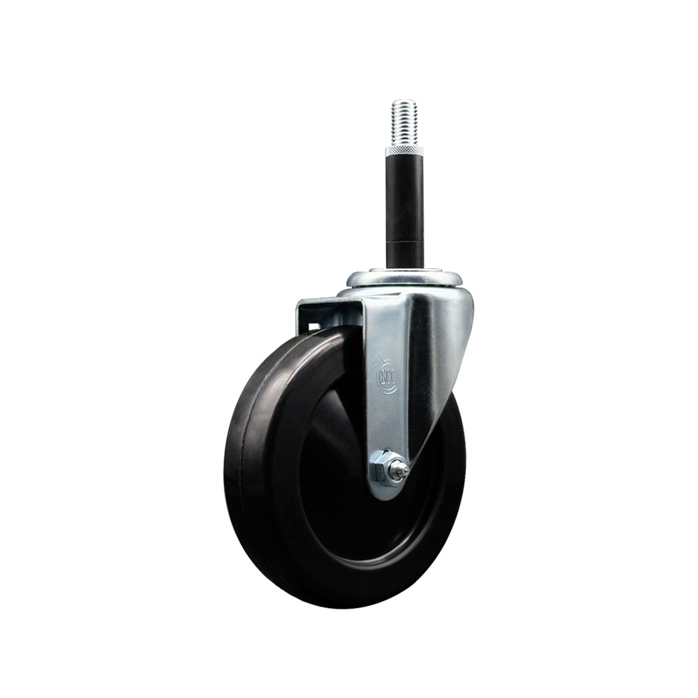 Stainless Steel Hard Rubber Swivel Expanding Stem Caster w/5" x 1.25" Black Wheel and 3/4" Stem - 300 lbs Capacity/Caster - Service Caster Brand — photo 1