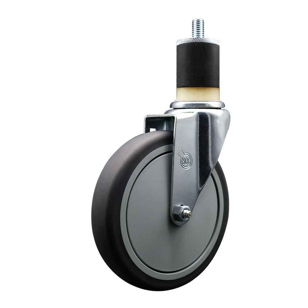 Thermoplastic Rubber Swivel Expanding Stem Swivel Caster with 6 Inch Gray Wheel and 1-7/8" Stem - 300 lbs. Capacity Per Caster - Service Caster Brand — photo 1
