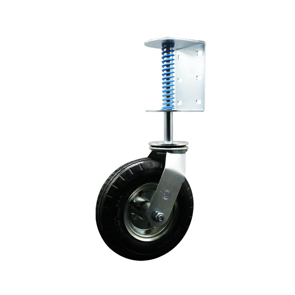 8 Inch Swivel Gate and Ladder Caster – Black Pneumatic Wheel – 200 lbs. Capacity Per Caster – Service Caster Brand — photo 1
