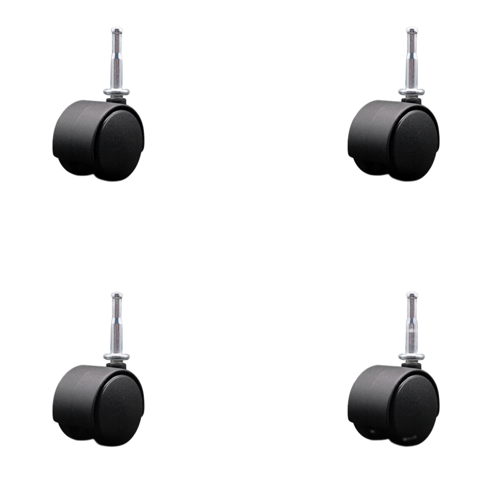 2 Inch Office Chair Wheels – Nylon Hooded Twin Wheel – 5/16 Inch Grip Neck Stems – 300 lbs. Total Capacity – Sockets for Wood Included – Set of 4 – Service Caster Brand — photo 1
