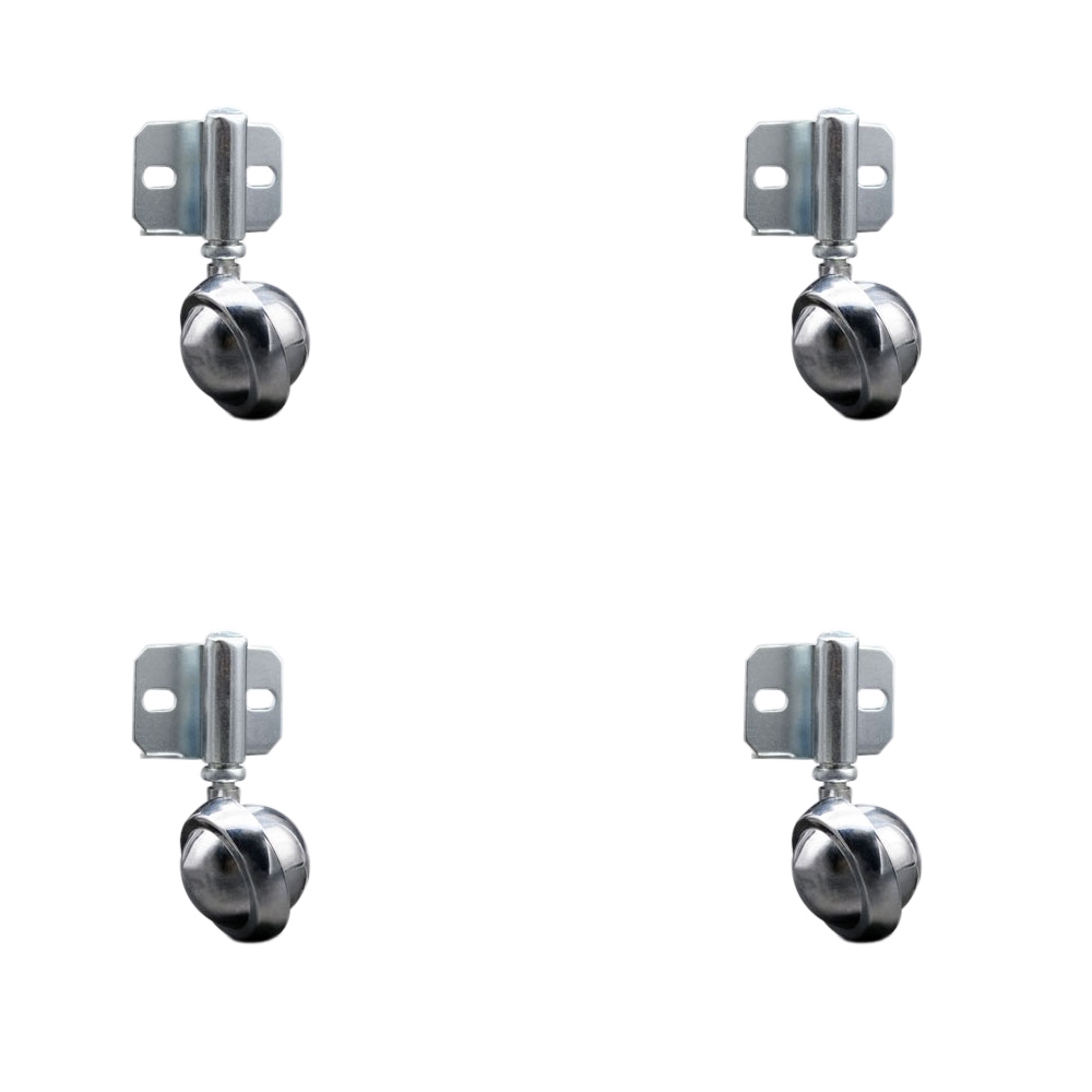 2 Inch Swivel Metal Ball Caster Wheels for Furniture - Bright Chrome Finish Stem Casters with Side Mount Bracket - 300lbs. Total Capacity - Set of 4 - Service Caster Brand — photo 1