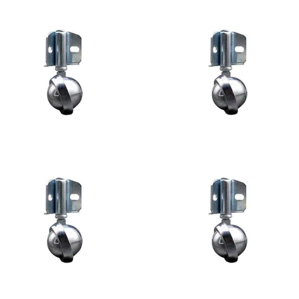 2 Inch Swivel Metal Ball Caster Wheels for Furniture - Bright Chrome Finish Stem Casters with Corner Mount Bracket - 300lbs. Total Capacity - Set of 4 - Service Caster Brand — photo 1