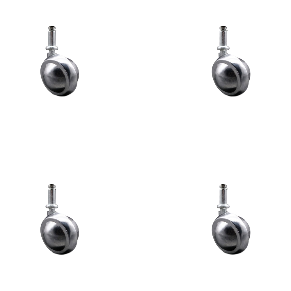 2 Inch Swivel Metal Ball Caster Wheels for Furniture - Bright Chrome Finish Stem Casters with 7/16 Inch by 7/8 Inch Grip Ring Stem - 300lbs. Total Capacity - Set of 4 - Service Caster Brand — photo 1