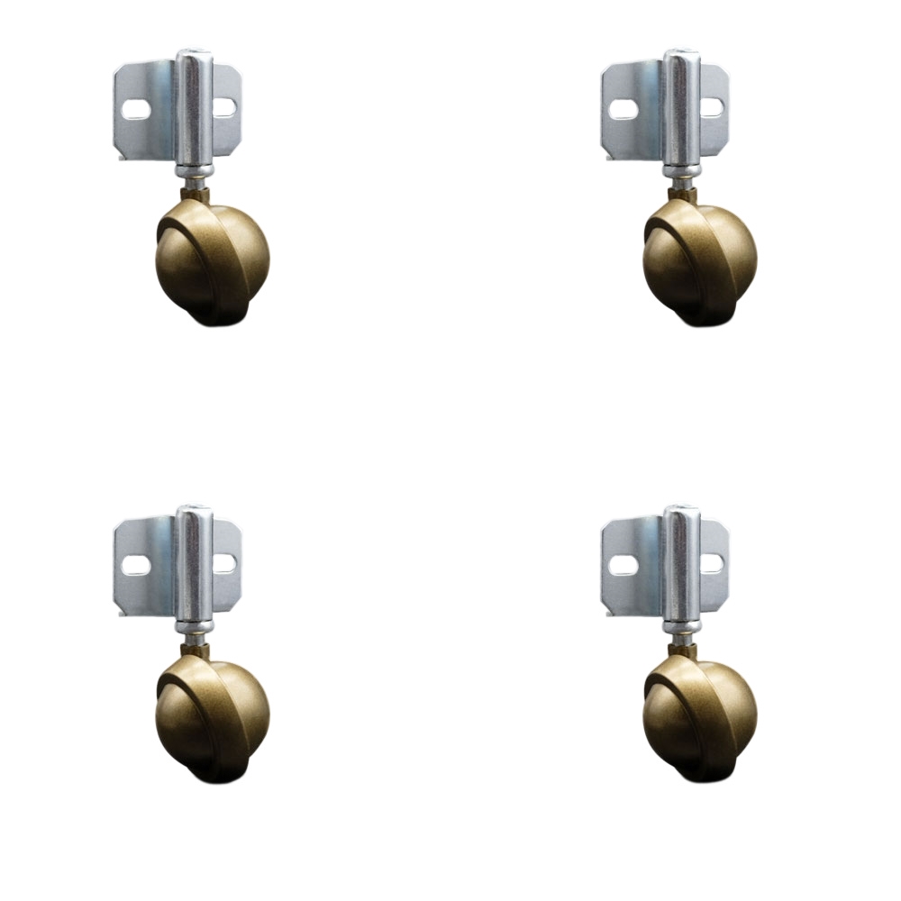 2 Inch Swivel Metal Ball Caster Wheels for Furniture - Windsor Antique Brass Finish Stem Casters with Side Mount Bracket - 300lbs. Total Capacity - Set of 4 - Service Caster Brand — photo 1