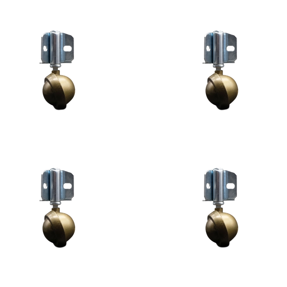2 Inch Swivel Metal Ball Caster Wheels for Furniture - Windsor Antique Brass Finish Stem Casters with Corner Mount Bracket - 300lbs. Total Capacity - Set of 4 - Service Caster Brand — photo 1