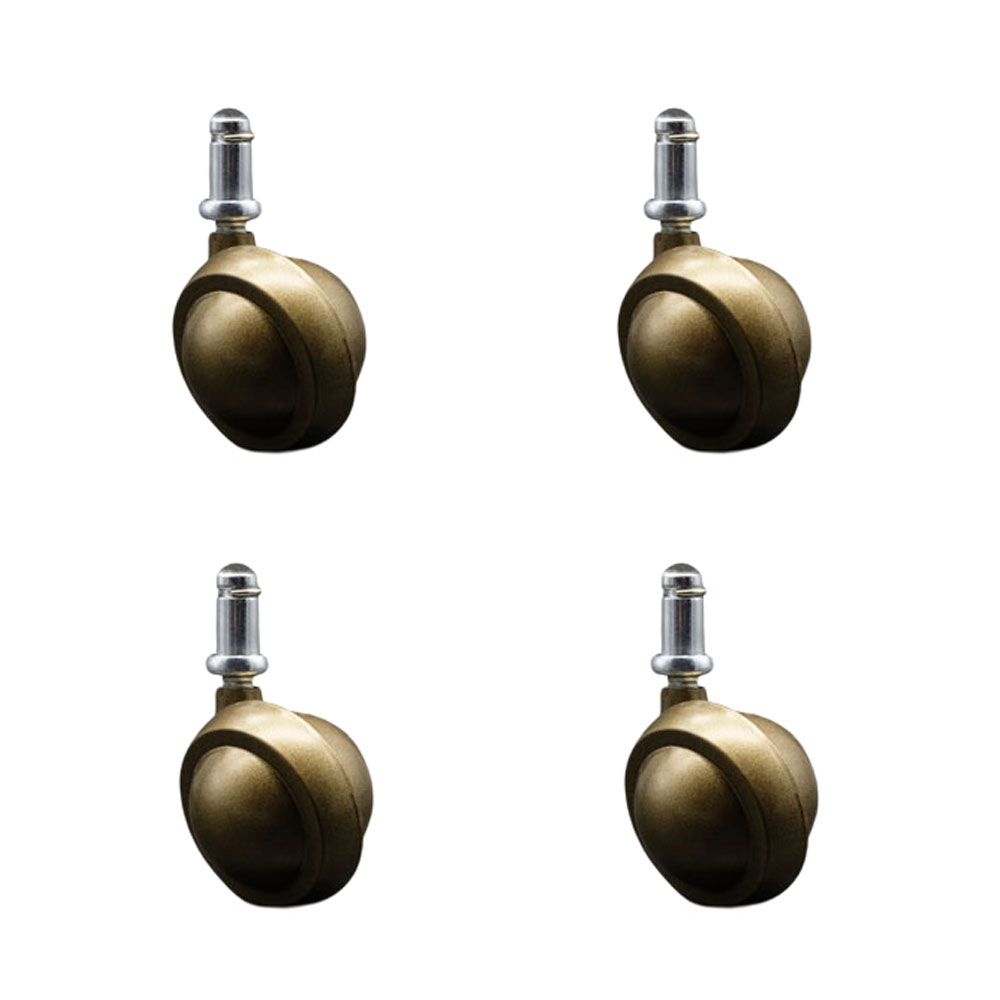 2 Inch Swivel Metal Ball Caster Wheels for Furniture - Windsor Antique Brass Finish Stem Casters with 7/16 Inch by 7/8 Inch Grip Ring Stem - 300lbs. Total Capacity - Set of 4 - Service Caster Brand — photo 1