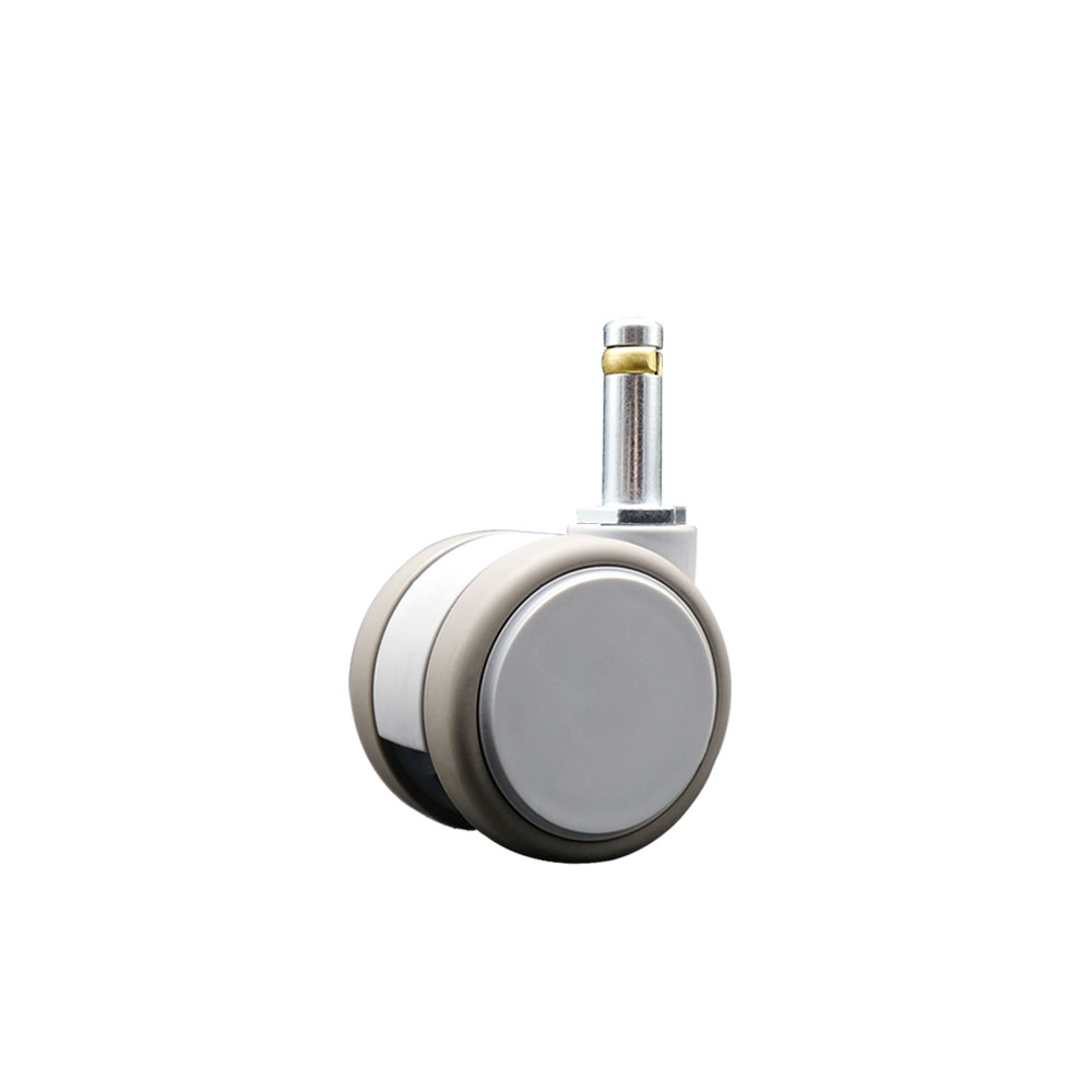 2 Inch MRI Safe Swivel Caster – Quiet Non-Marking Gray Thermoplastic Rubber Twin Wheels – 7/16 Inch by 1-3/8 Inch Grip Ring Stem – 66 lbs. Capacity Per Caster – Service Caster Brand — photo 1