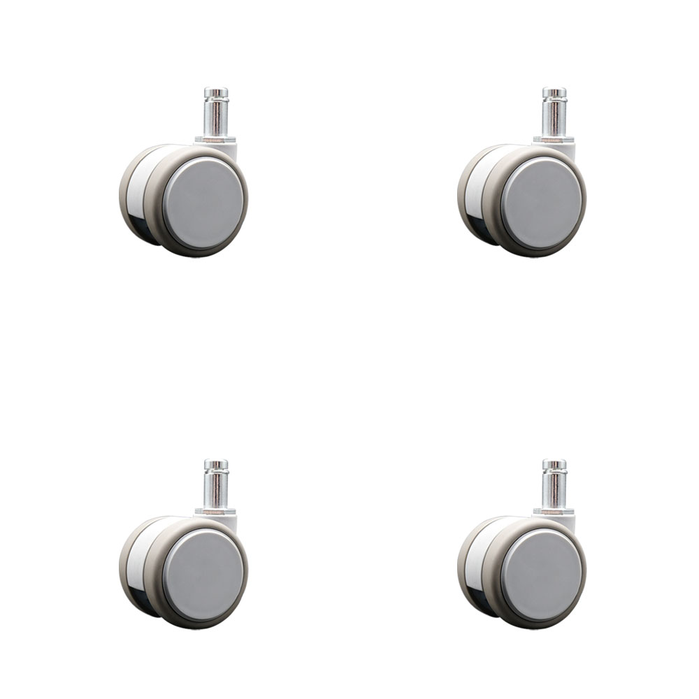 2 Inch MRI Safe Swivel Casters – Quiet Non-Marking Gray Thermoplastic Rubber Twin Wheels – 7/16 Inch by 7/8 Inch Grip Ring Stems – 264 lbs. Total Capacity – Set of 4 – Service Caster Brand — photo 1