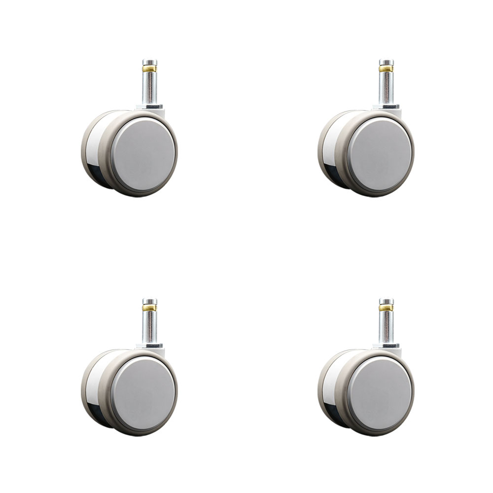 2.375 Inch MRI Safe Swivel Casters – Quiet Non-Marking Gray Thermoplastic Rubber Twin Wheels – 7/16 Inch by 1-3/8 Inch Grip Ring Stems – 264 lbs. Total Capacity – Set of 4 – Service Caster Brand — photo 1