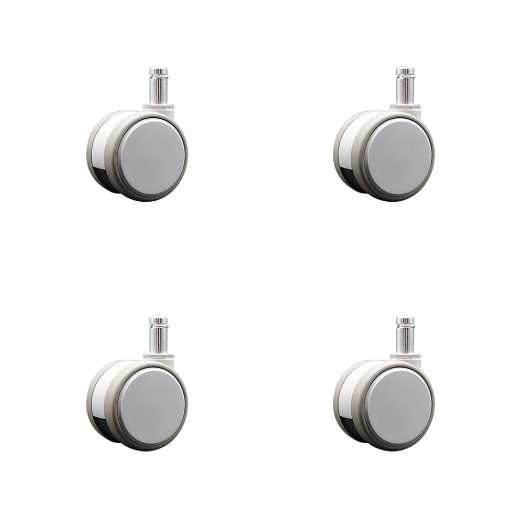 2.375 Inch MRI Safe Swivel Casters – Quiet Non-Marking Gray Thermoplastic Rubber Twin Wheels – 7/16 Inch by 7/8 Inch Grip Ring Stems – 264 lbs. Total Capacity – Set of 4 – Service Caster Brand — photo 1