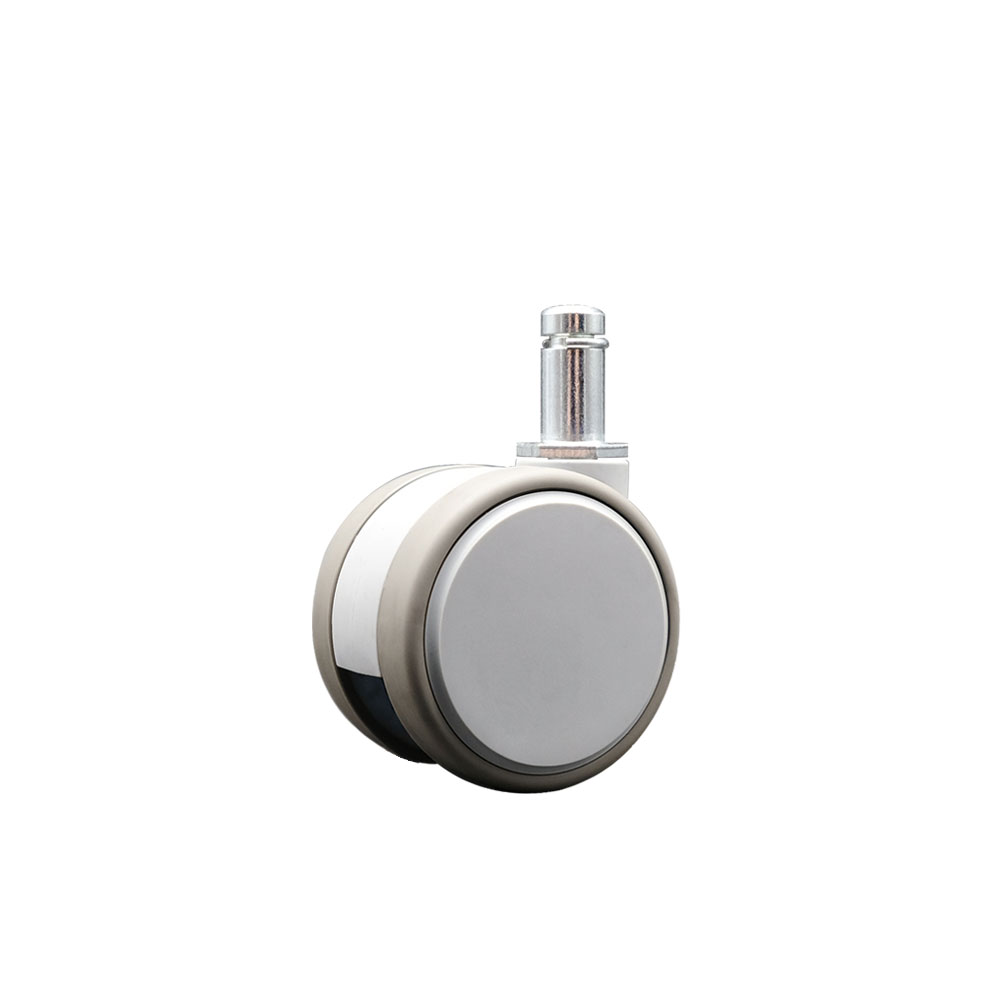 2.375 Inch MRI Safe Swivel Caster – Quiet Non-Marking Gray Thermoplastic Rubber Twin Wheels – 7/16 Inch by 7/8 Inch Grip Ring Stem – 66 lbs. Capacity Per Caster – Service Caster Brand — photo 1