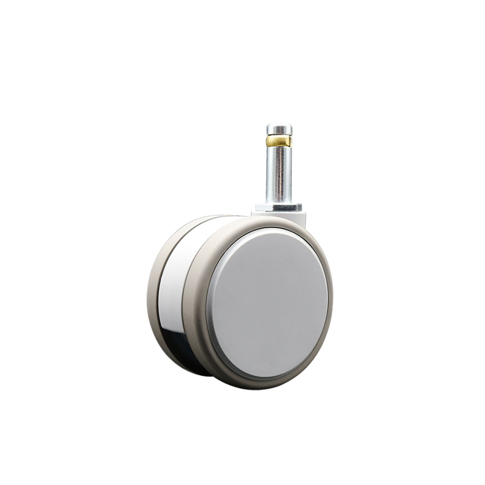3 Inch MRI Safe Swivel Caster – Quiet Non-Marking Gray Thermoplastic Rubber Twin Wheels – 7/16 Inch by 1-3/8 Inch Grip Ring Stem – 66 lbs. Capacity Per Caster – Service Caster Brand — photo 1