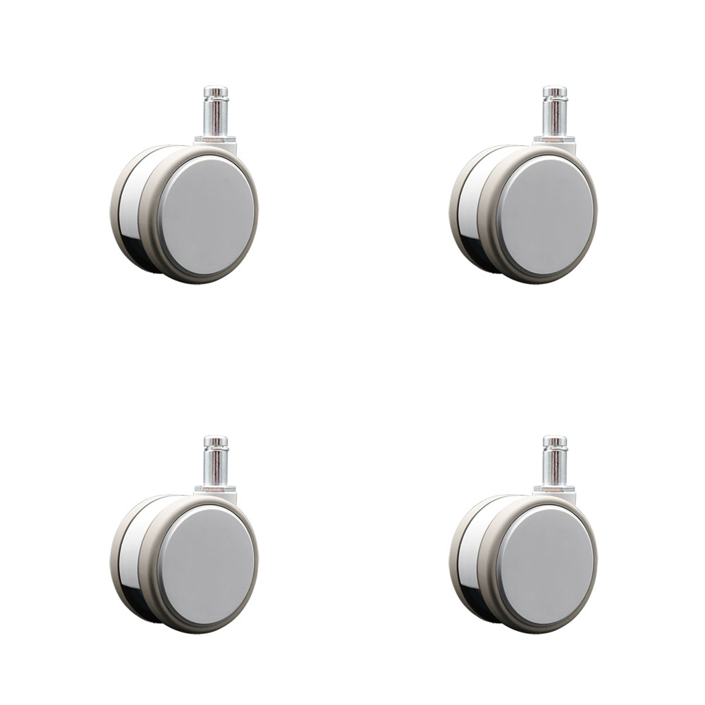 3 Inch MRI Safe Swivel Casters – Quiet Non-Marking Gray Thermoplastic Rubber Twin Wheels – 7/16 Inch by 7/8 Inch Grip Ring Stems – 264 lbs. Total Capacity – Set of 4 – Service Caster Brand — photo 1