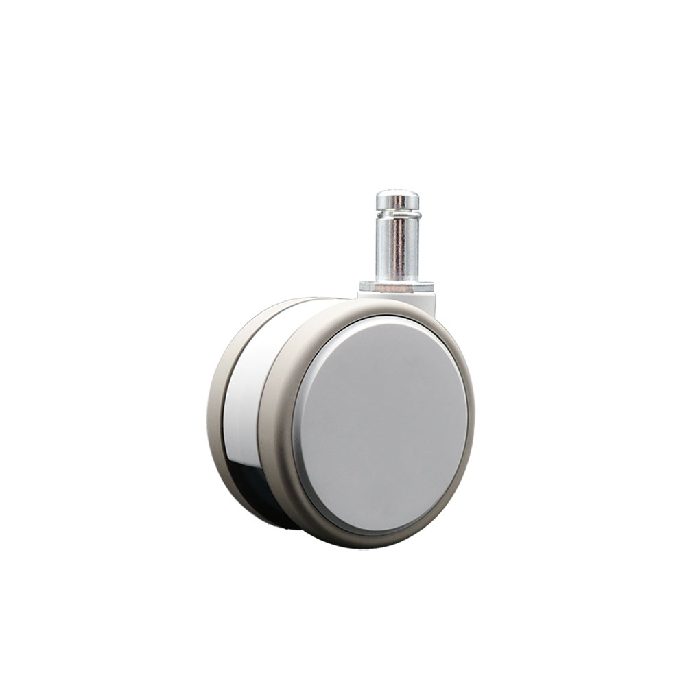 3 Inch MRI Safe Swivel Caster – Quiet Non-Marking Gray Thermoplastic Rubber Twin Wheels – 7/16 Inch by 7/8 Inch Grip Ring Stem – 66 lbs. Capacity Per Caster – Service Caster Brand — photo 1