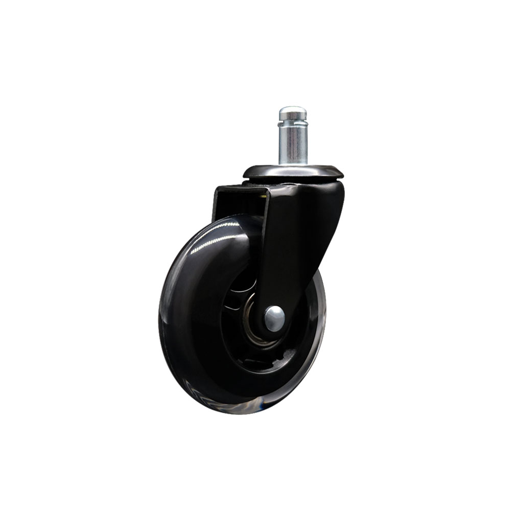 3 Inch Swivel Office Chair Caster Wheels for Furniture - Polyurethane Wheel with 7/16 Inch by 7/8 Inch Grip Ring Stem - Safe for Hardwood Floors & Carpet - 130 lbs. Per Caster - Service Caster Brand — photo 1