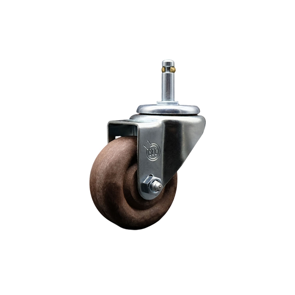 High Temp Glass Filled Nylon Swivel Grip Ring Stem Caster w/3" x 1.25" Brown Wheel and 7/16" Stem - 350 lbs Capacity/Caster - Service Caster Brand — photo 1
