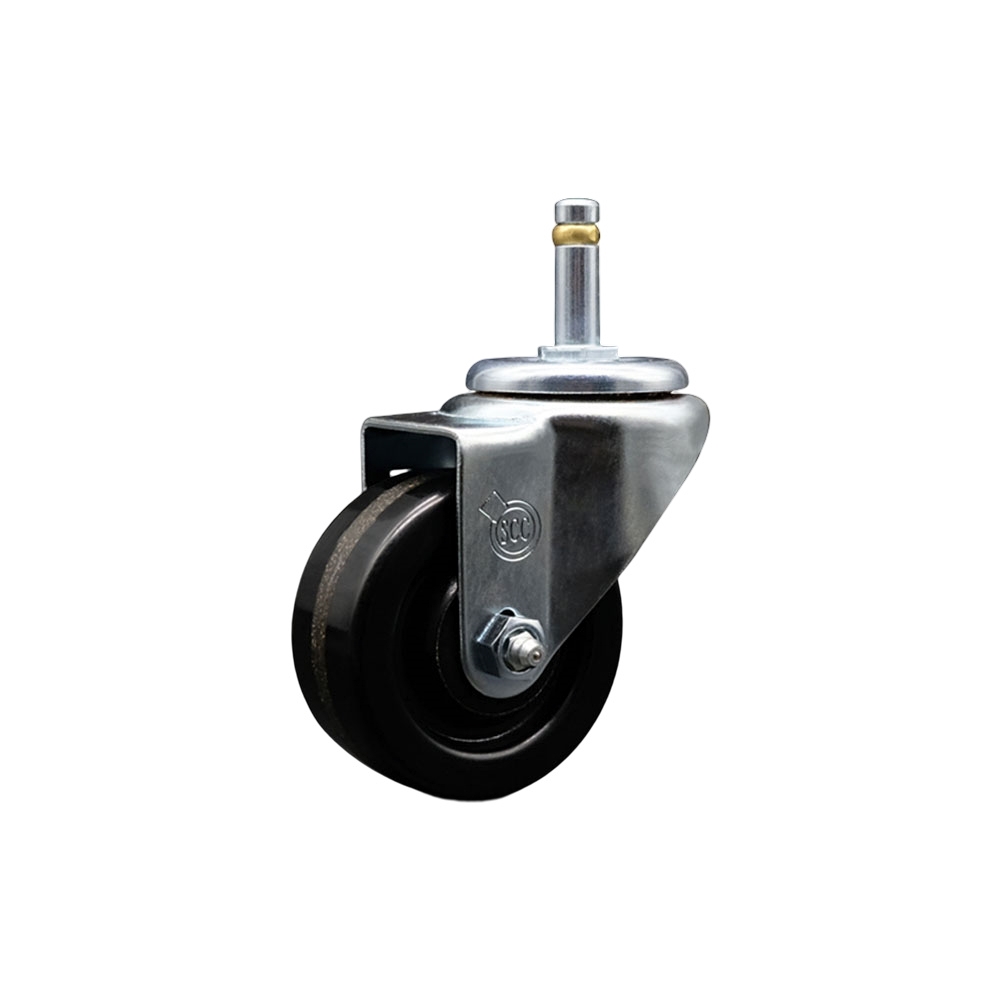 Service Caster Brand Replacement for Colson Caster 2.03351.309 MTG7 - Phenolic Swivel Grip Ring Stem Caster with Roller Bearing - 3" Black Wheel and .845" Stem - 300 lbs Capacity/Caster — photo 1