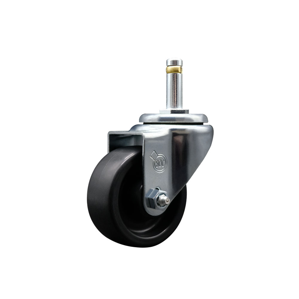 Service Caster Brand Replacement for Colson Caster 2.03351.52 MTG2 - Polyolefin Swivel Grip Ring Stem Caster with 3" Black Wheel and 7/16" Stem - 300 lbs Capacity/Caster — photo 1