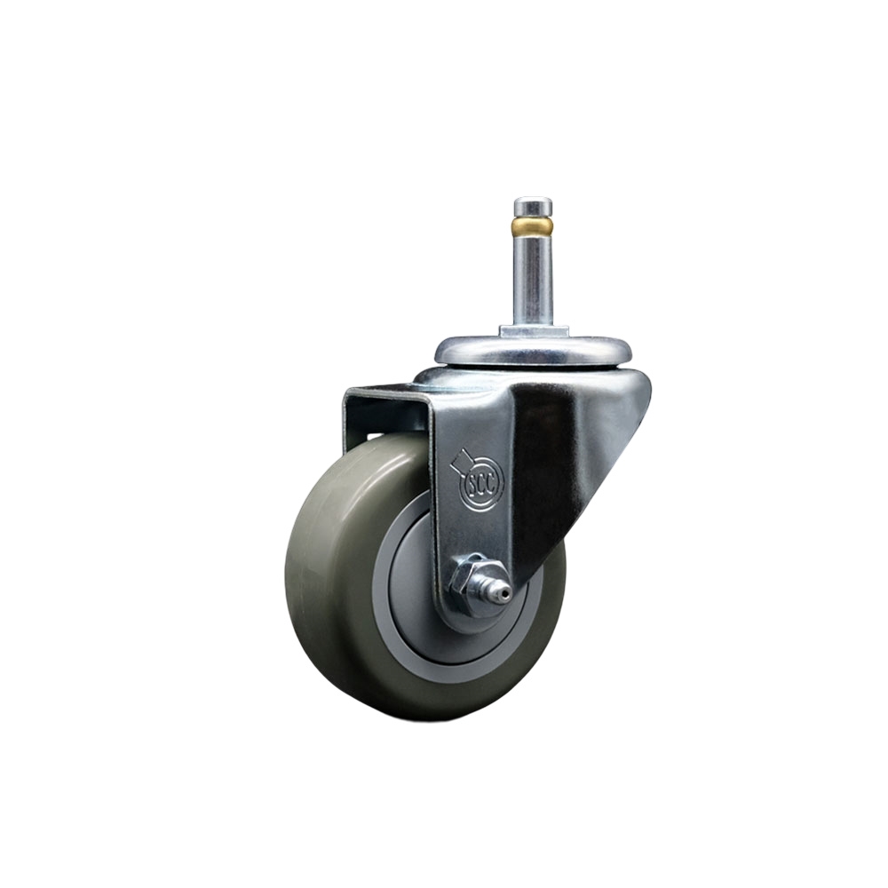 Service Caster Brand Replacement for Colson Caster 2.03351.92 MTG7 - Polyurethane Swivel Grip Ring Stem Caster with 3" Gray Wheel and .845" Stem - 300 lbs Capacity/Caster — photo 1