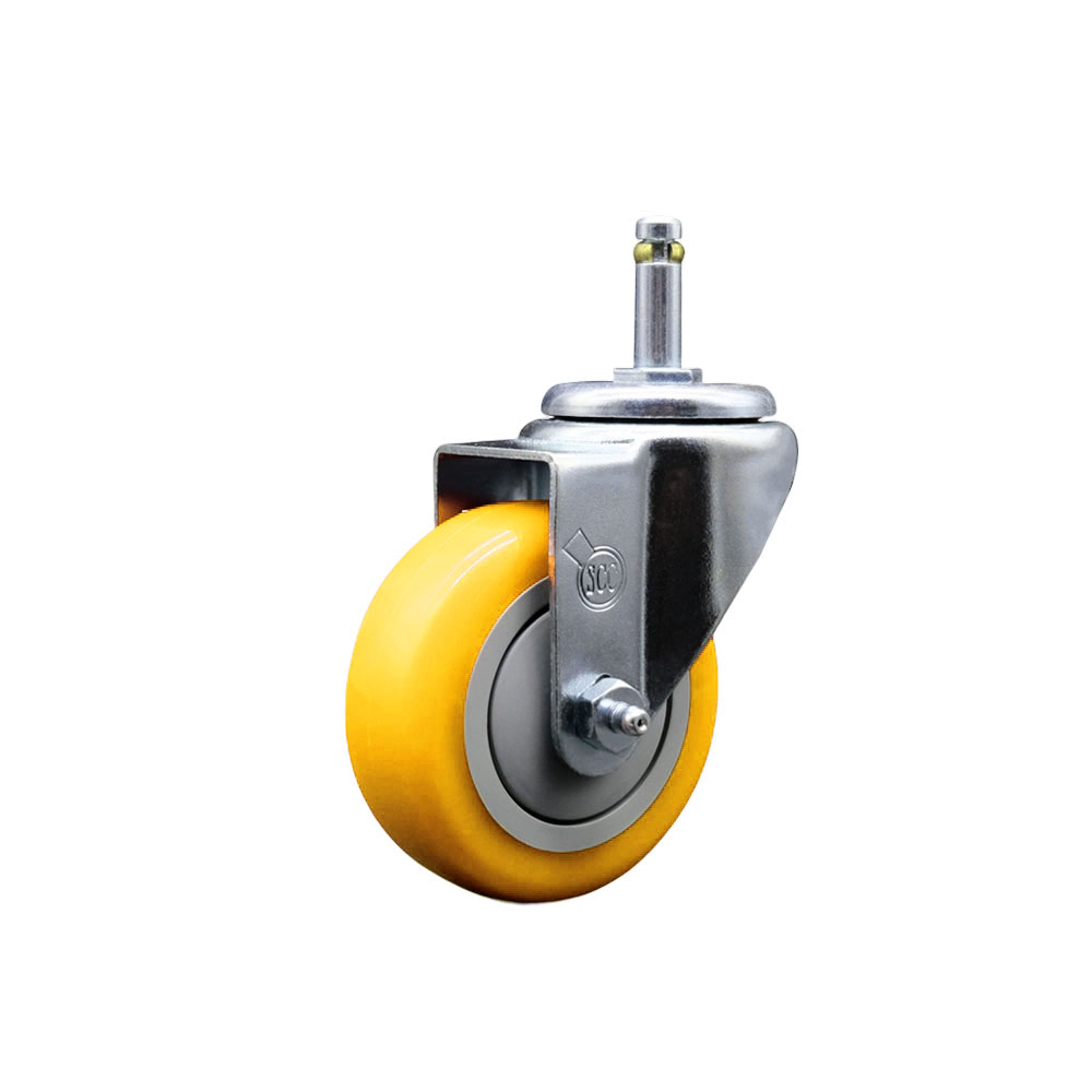 Service Caster Brand Replacement for Colson Caster 2.03251.95 MTG2 - Polyurethane Swivel Grip Ring Stem Caster with 3.5" Yellow Wheel and 7/16" Stem - 300 lbs Capacity/Caster — photo 1