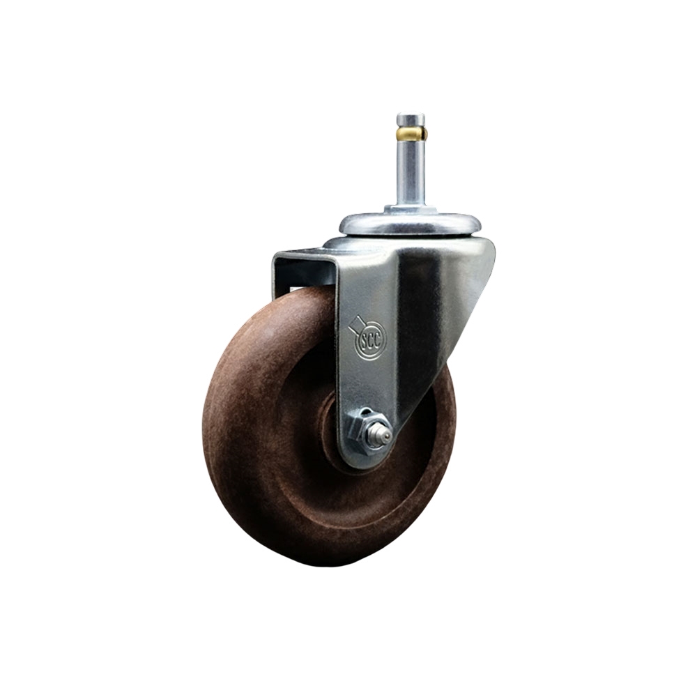 High Temp Glass Filled Nylon Swivel Grip Ring Stem Caster w/4" x 1.25" Brown Wheel and 7/16" Stem - 350 lbs Capacity/Caster - Service Caster Brand — photo 1