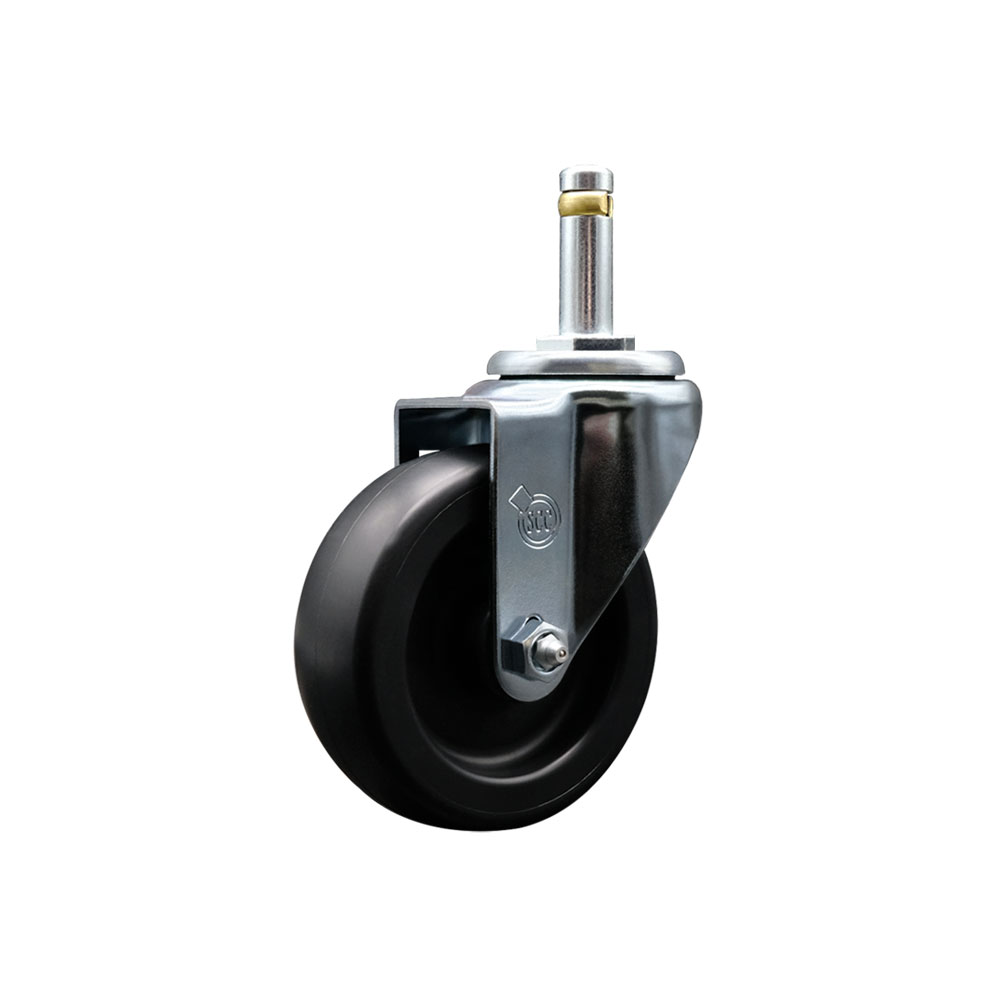 Service Caster Brand Replacement for Colson Caster 2.04251.53 MTG2 - Polyolefin Swivel Grip Ring Stem Caster with 4" Black Wheel and 7/16" Stem - 350 lbs Capacity/Caster — photo 1