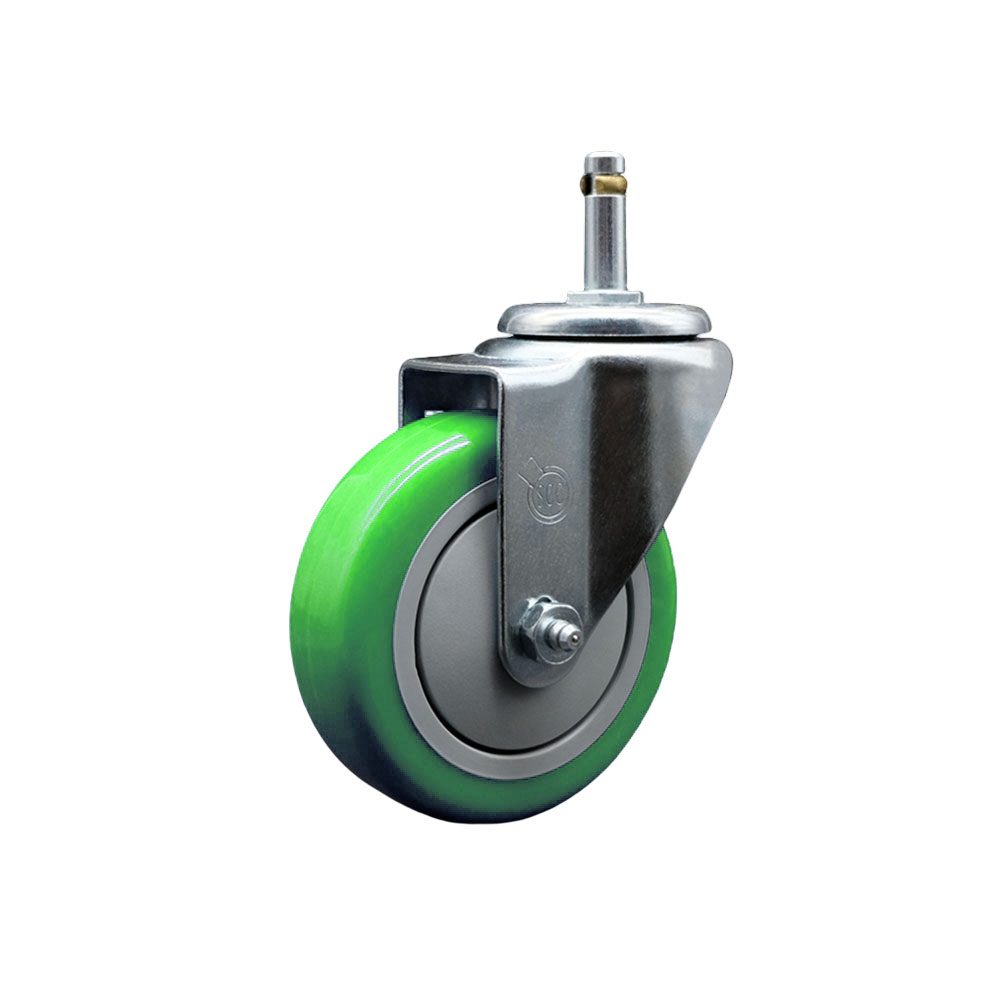 Service Caster Brand Replacement for Colson Caster 2.04251.95 MTG7 - Polyurethane Swivel Grip Ring Stem Caster with 4" Green Wheel and .845" Stem - 350 lbs Capacity/Caster — photo 1