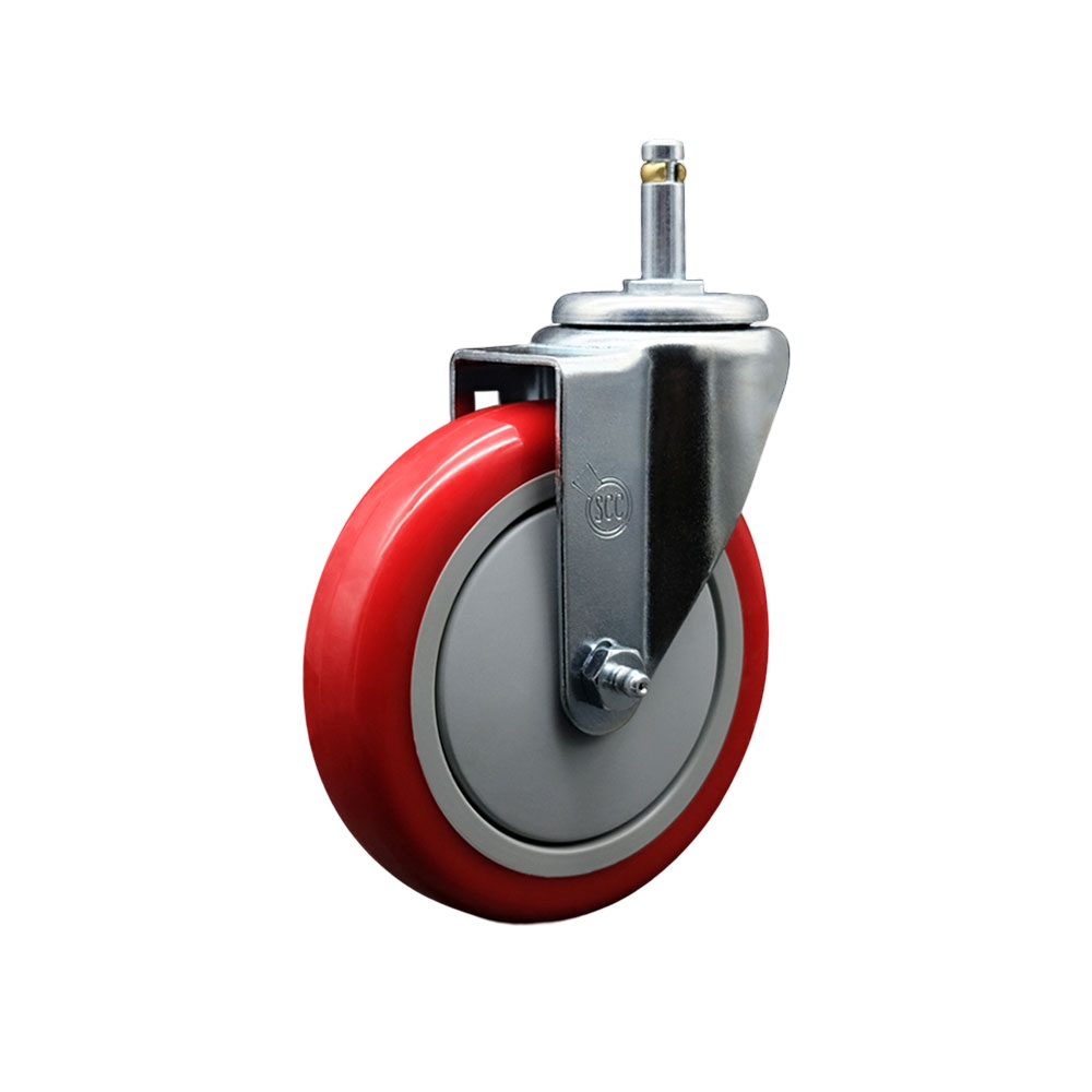 460UCRTCSTR Regency 5 Inch Swivel Caster - Fits Regency Models 460UCART1824 460UCART1836 460UCART1842 460UCART1848 460UCART1860 - Light Duty Replacement-Red Polyurethane Wheel - Service Caster Brand — photo 1