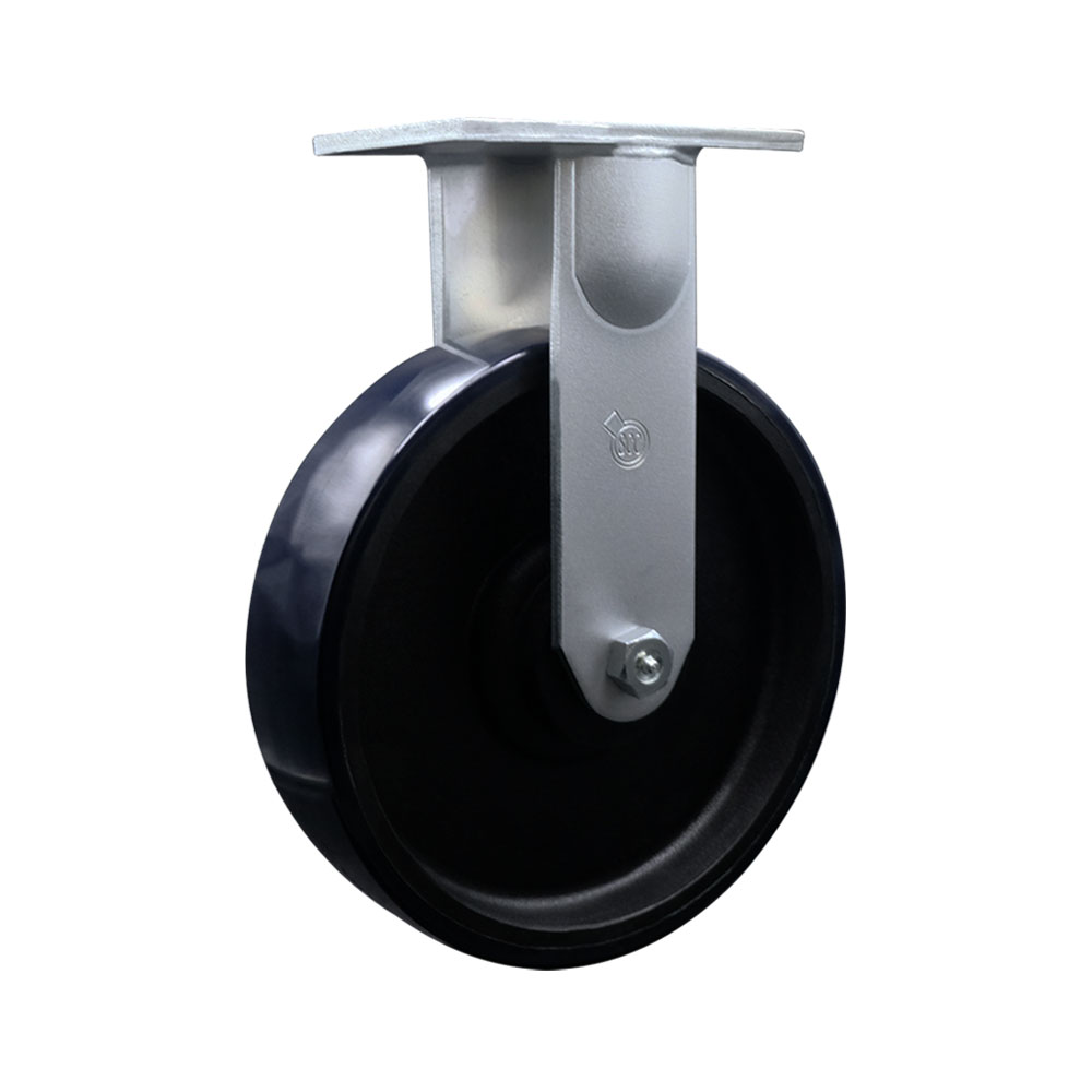 12 Inch Rigid Top Plate Extra Heavy Duty Caster with Blue Polyurethane on Cast Iron Wheel - Heavy Duty Caster Wheel - Industrial Caster - 3,500 lbs. Capacity/Caster - Service Caster Brand — photo 1
