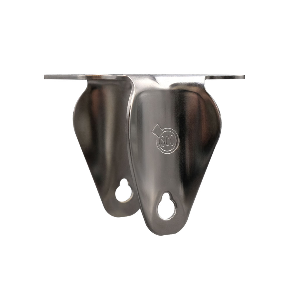 3-1/2 Inch Stainless Steel Rigid Caster Fork Yoke Rig Frame for Caster Wheels - 350 lbs. Max Capacity - 2-1/2” x 3-5/8” Overall Top Plate - Service Caster Brand — photo 1