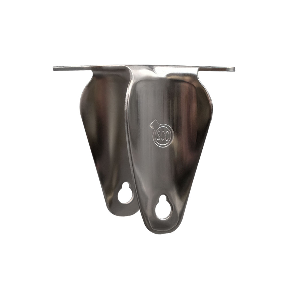 4 Inch Stainless Steel Rigid Caster Fork Yoke Rig Frame for Caster Wheels - 350 lbs. Max Capacity - 2-1/2” x 3-5/8” Overall Top Plate - Service Caster Brand — photo 1