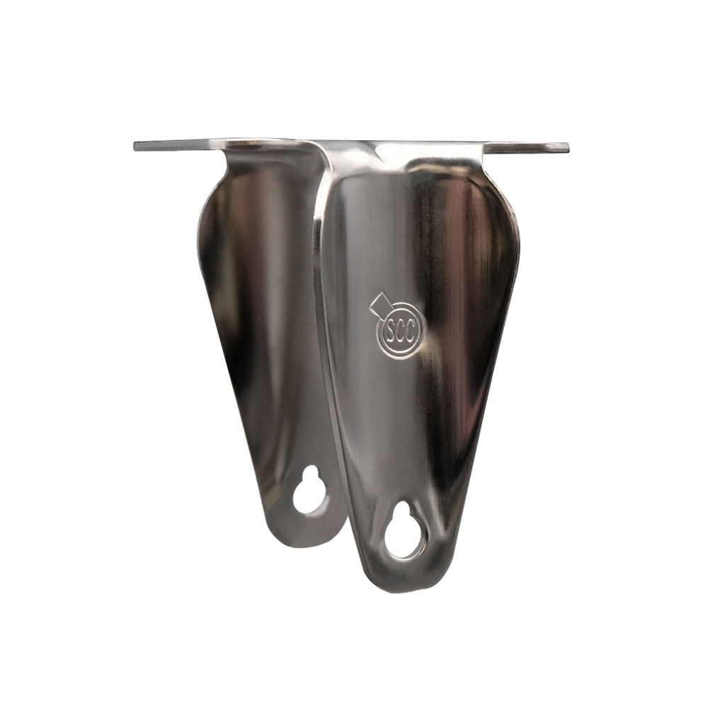 5 Inch Stainless Steel Rigid Caster Fork Yoke Rig Frame for Caster Wheels - 350 lbs. Max Capacity - 2-1/2” x 3-5/8” Overall Top Plate - Service Caster Brand — photo 1