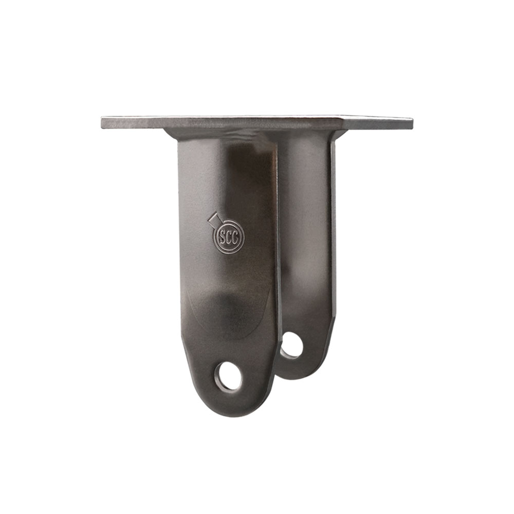 6 Inch Stainless Steel Rigid Caster Fork Yoke Rig Frame for Caster Wheels - 1,250 lbs. Max Capacity - 4" x 4-1/2" Overall Top Plate - Service Caster Brand — photo 1