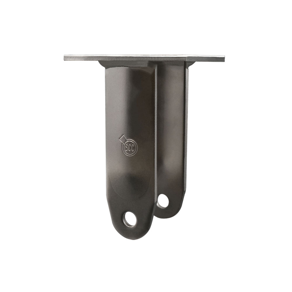 8 Inch Stainless Steel Rigid Caster Fork Yoke Rig Frame for Caster Wheels - 1,250 lbs. Max Capacity - 4" x 4-1/2" Overall Top Plate - Service Caster Brand — photo 1