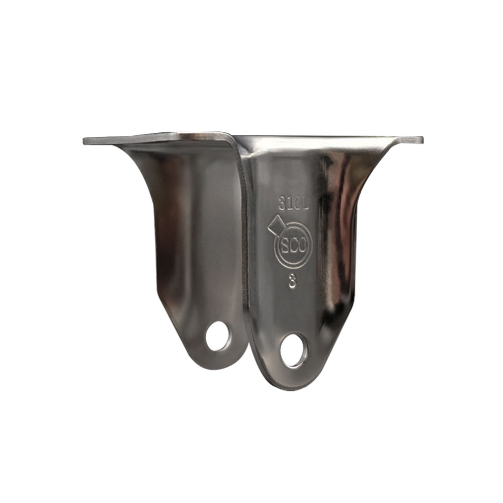 3 Inch 316 Stainless Steel Rigid Caster Fork Yoke Rig Frame for Caster Wheels - 350 lbs. Max Capacity - 2-1/2” x 3-5/8” Overall Top Plate - Service Caster Brand — photo 1