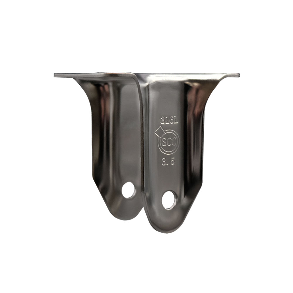 3-1/2 Inch 316 Stainless Steel Rigid Caster Fork Yoke Rig Frame for Caster Wheels - 350 lbs. Max Capacity - 2-1/2” x 3-5/8” Overall Top Plate - Service Caster Brand — photo 1