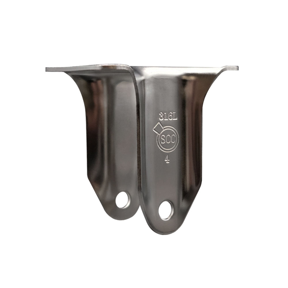 4 Inch 316 Stainless Steel Rigid Caster Fork Yoke Rig Frame for Caster Wheels - 350 lbs. Max Capacity - 2-1/2” x 3-5/8” Overall Top Plate - Service Caster Brand — photo 1