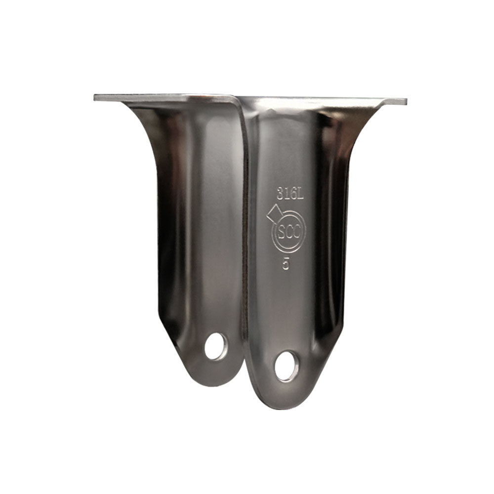 5 Inch 316 Stainless Steel Rigid Caster Fork Yoke Rig Frame for Caster Wheels - 350 lbs. Max Capacity - 2-1/2” x 3-5/8” Overall Top Plate - Service Caster Brand — photo 1