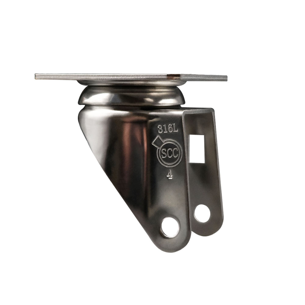 4 Inch 316 Stainless Steel Swivel Caster Fork Yoke Rig Frame for Caster Wheels - 350 lbs. Max Capacity - 2-1/2” x 3-5/8” Overall Top Plate - Service Caster Brand — photo 1