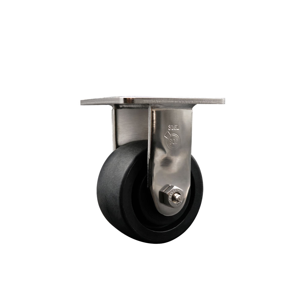 316 Stainless Steel Heavy Duty Rigid Top Plate Caster with 4 Inch Glass Filled Nylon Wheel - 1,200 lbs. Capacity/Caster - Service Caster Brand — photo 1