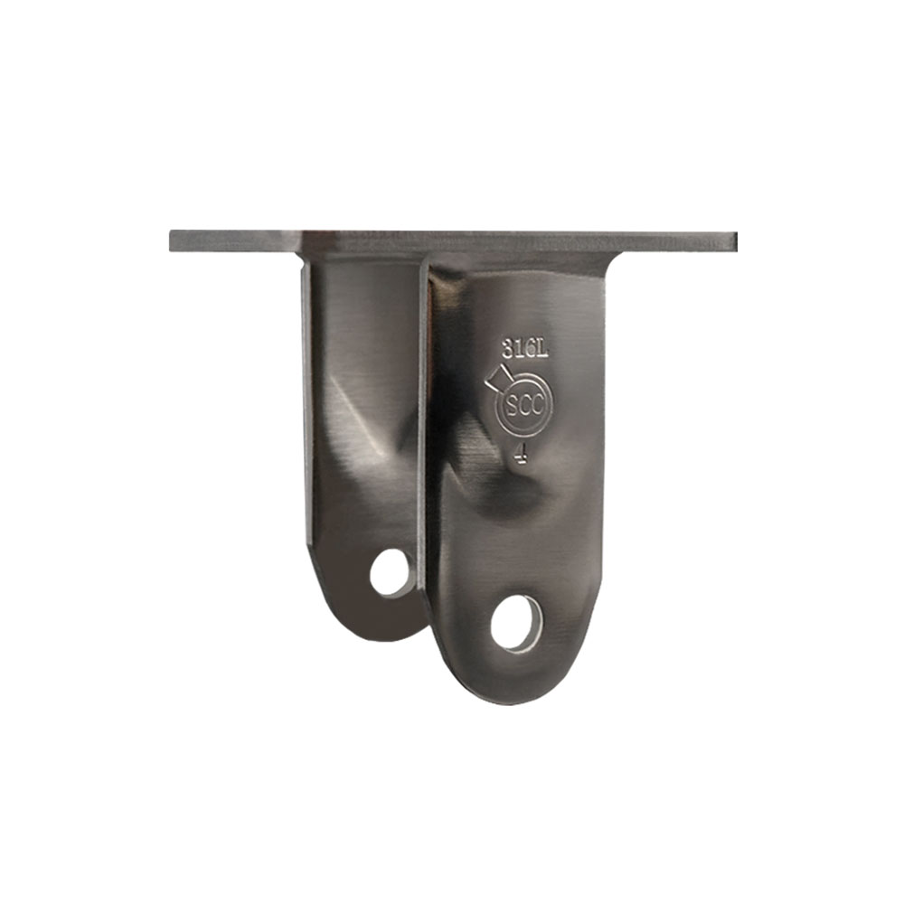 4 Inch 316 Stainless Steel Rigid Caster Fork Yoke Rig Frame for Caster Wheels - 1,250 lbs. Max Capacity - 4" x 4-1/2" Overall Top Plate - Service Caster Brand — photo 1