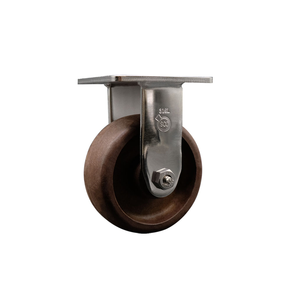 316 Stainless Steel Heavy Duty Rigid Top Plate Caster with 5 Inch High Temperature Glass Filled Nylon Wheel - 1,000 lbs. Capacity/Caster - Service Caster Brand — photo 1