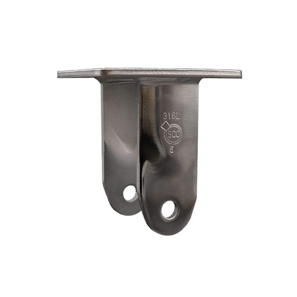 5 Inch 316 Stainless Steel Rigid Caster Fork Yoke Rig Frame for Caster Wheels - 1,250 lbs. Max Capacity - 4" x 4-1/2" Overall Top Plate - Service Caster Brand — photo 1