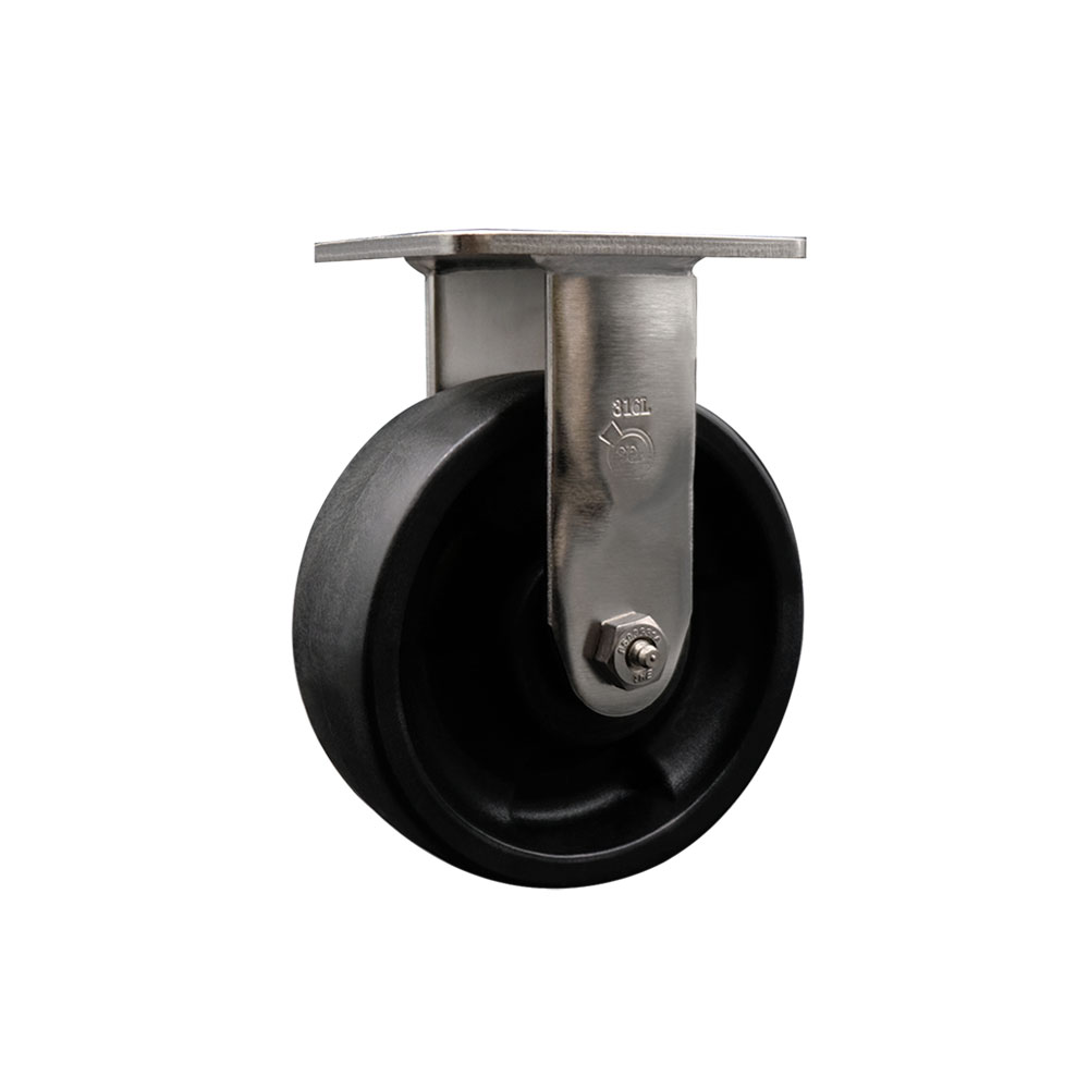 316 Stainless Steel Heavy Duty Rigid Top Plate Caster with 6 Inch Glass Filled Nylon Wheel and Delrin Bearings - 1,250 lbs. Capacity/Caster - Service Caster Brand — photo 1