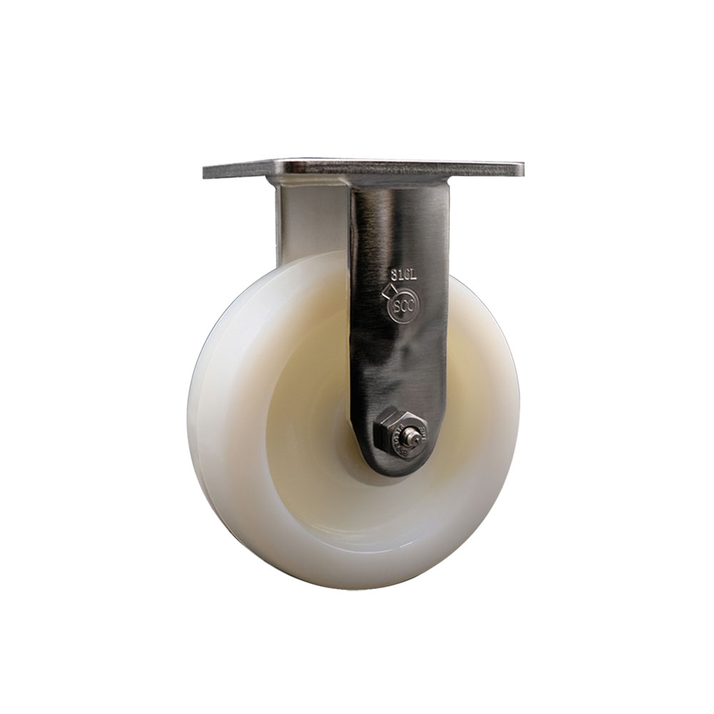 316 Stainless Steel Heavy Duty Rigid Top Plate Caster with 6 Inch Nylon Wheel and Ball Bearings - 1,250 lbs. Capacity/Caster - Service Caster Brand — photo 1