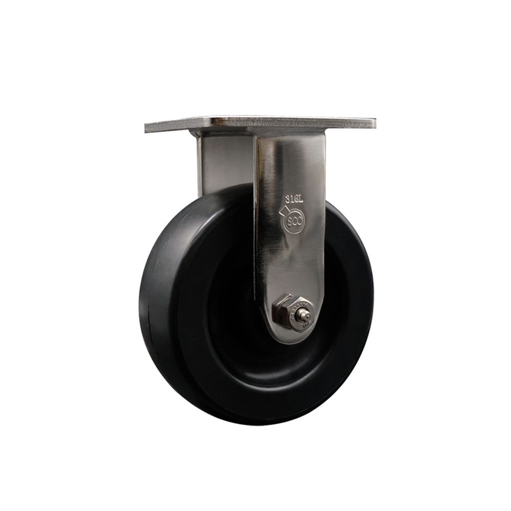 316 Stainless Steel Heavy Duty Rigid Top Plate Caster with 6 Inch Polyolefin Wheel and Ball Bearings - 700 lbs. Capacity/Caster - Service Caster Brand — photo 1