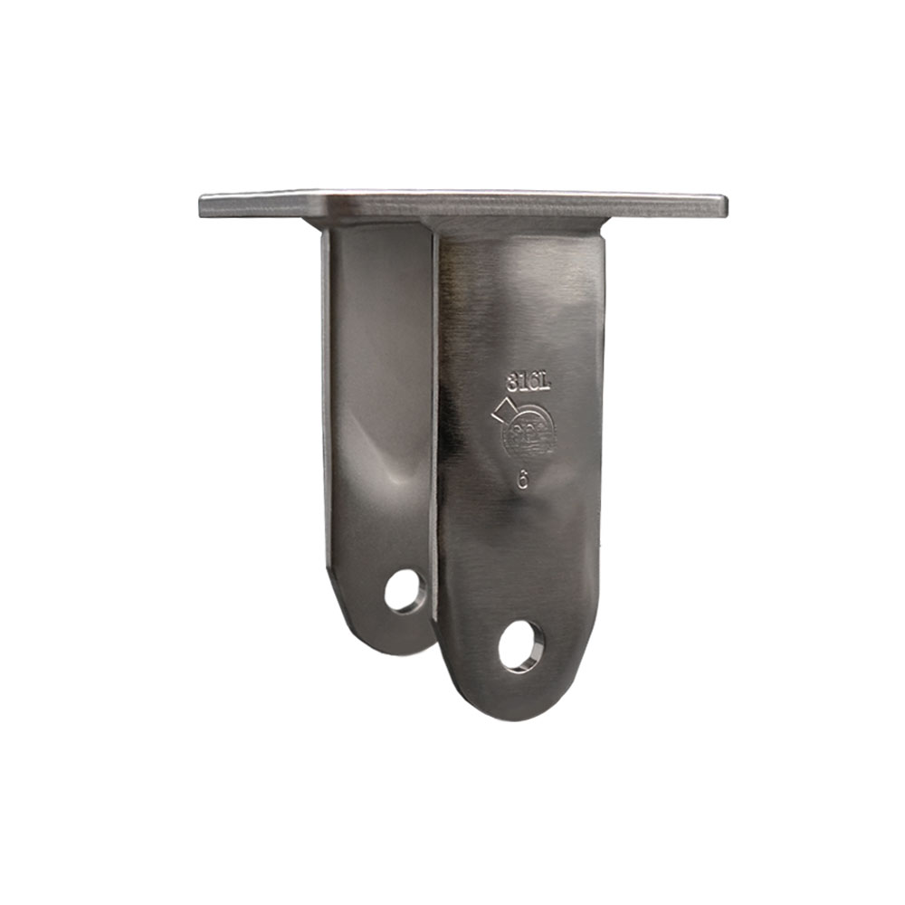 6 Inch 316 Stainless Steel Rigid Caster Fork Yoke Rig Frame for Caster Wheels - 1,250 lbs. Max Capacity - 4" x 4-1/2" Overall Top Plate - Service Caster Brand — photo 1