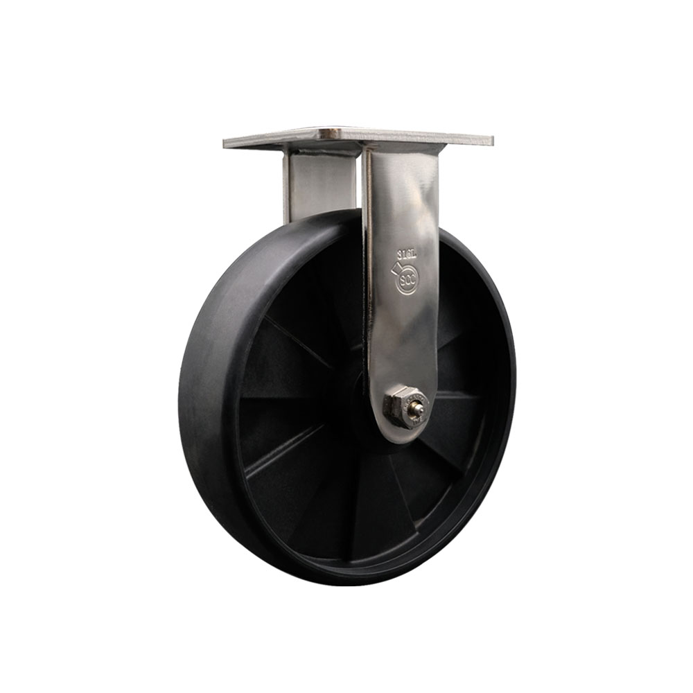 316 Stainless Steel Heavy Duty Rigid Top Plate Caster with 8 Inch Glass Filled Nylon Wheel - 1,250 lbs. Capacity/Caster - Service Caster Brand — photo 1