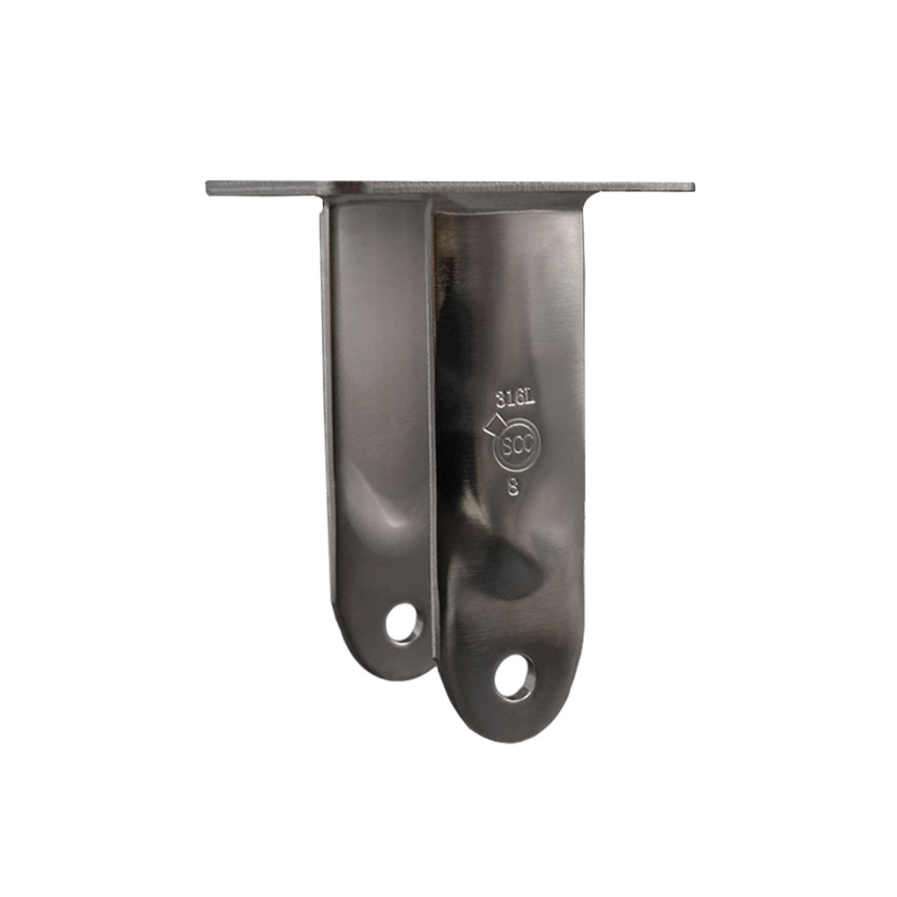 8 Inch 316 Stainless Steel Rigid Caster Fork Yoke Rig Frame for Caster Wheels - 1,250 lbs. Max Capacity - 4" x 4-1/2" Overall Top Plate - Service Caster Brand — photo 1