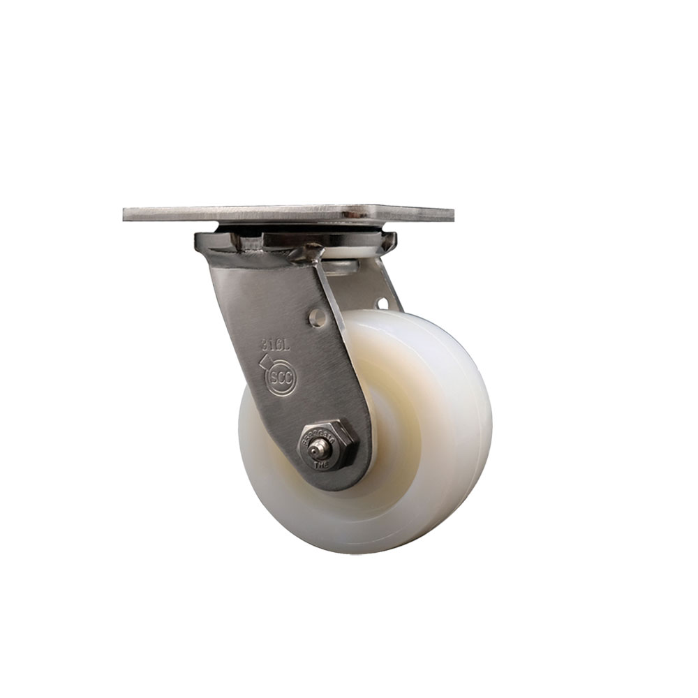 316 Stainless Steel Heavy Duty Swivel Top Plate Caster with 4 Inch Nylon Wheel and Ball Bearings - 800 lbs. Capacity/Caster - Service Caster Brand — photo 1